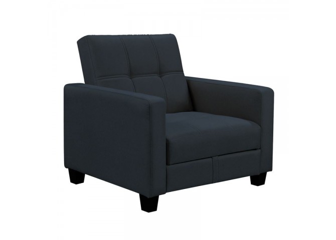 KELSO Armchair Bed w/Storage, Fabric Black