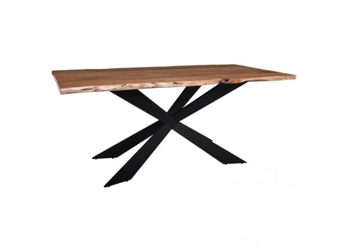LIZARD-WT Dining Table 180x90x78 Acacia Natural Finish (Black Paint)
