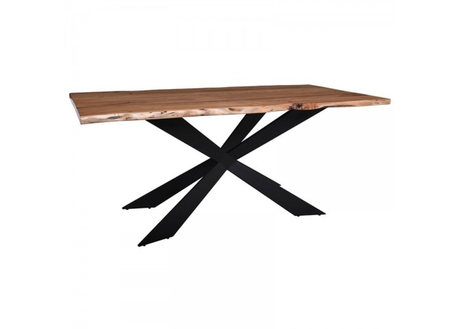 LIZARD-WT Dining Table 180x90x78 Acacia Natural Finish (Black Paint)
