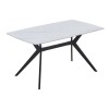 GALI Dining Table 140x80cm Metal Black/Sintered Stone White Marble