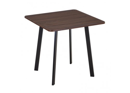 BARI Dining Table 80x80cm Metal Black/MDF Walnut