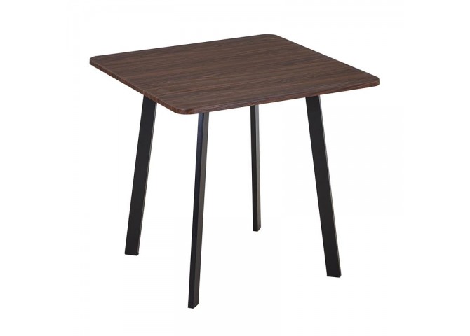 BARI Dining Table 80x80cm Metal Black/MDF Walnut
