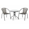 MIKA Set (Table D.60cm+2 Armchairs) Metal Anthracite/PE Rattan Grey