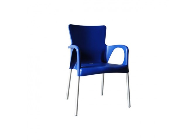Καρέκλα εξωτερικού χώρου από πολυπροπυλένιο σε μπλε χρώμα