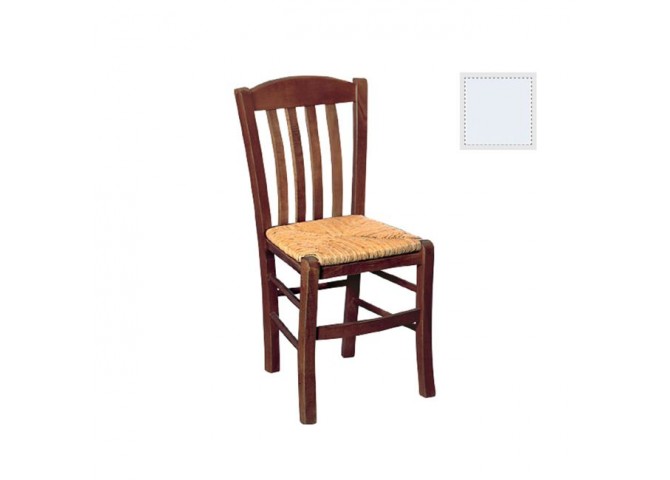 Καρέκλα Ψάθα Εμποτ.Λάκα Λευκή