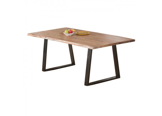 Τραπεζαρία ξύλινη σε καφέ χρώμα 160x90x75cm πάχος 4cm