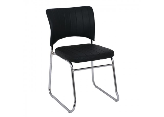 VENUS Chair/Chromed Frame/Black Pu