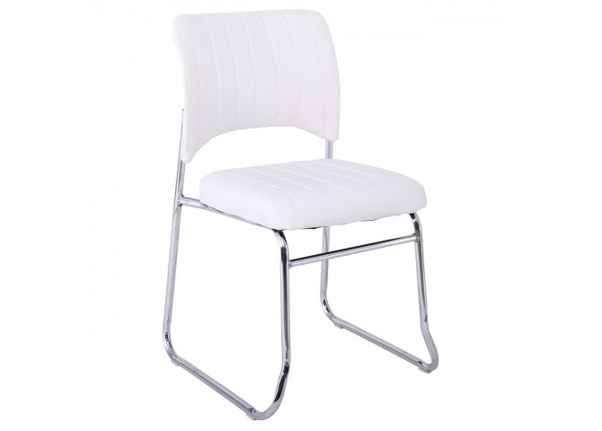 VENUS Chair/Chromed Frame/White Pu