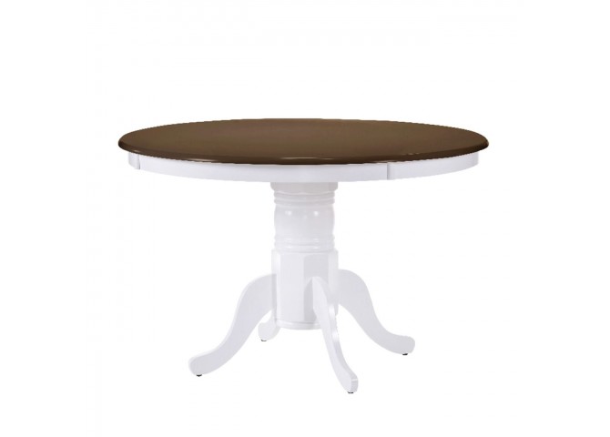 Τραπέζι Φ106+30cm Καρυδί/Άσπρο