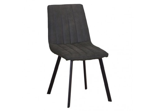 Καρέκλα Μεταλλική Μαύρη/Ύφασμα Suede Ανθρακί