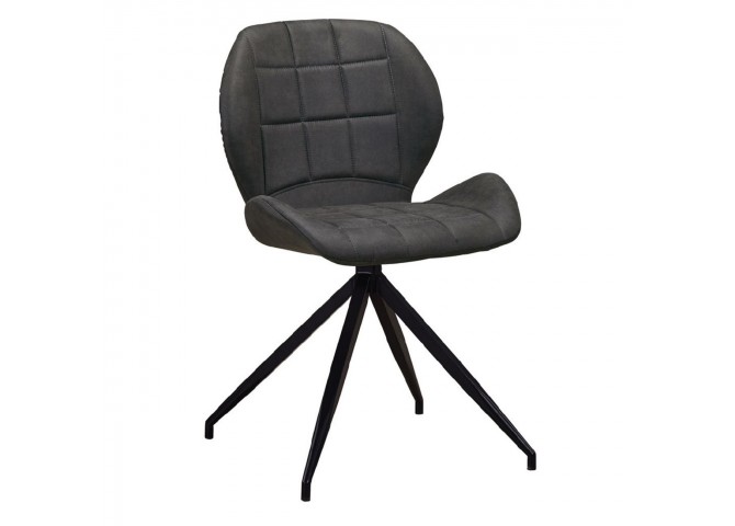 Καρέκλα Μεταλλική Μαύρη/Ύφασμα Suede Ανθρακί 51x53x81 cm
