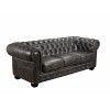 CHESTERFIELD 689 3θεσ.Δέρμα Antique Grey 201x92x72cm