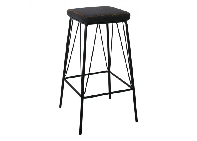 Σκαμπώ BAR Μεταλ.Μαύρο/Pu Vintage Black 43x43x76cm