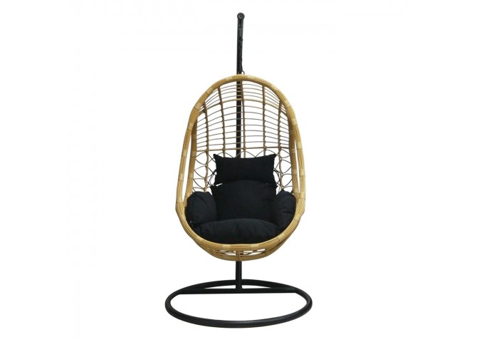 Κρεμαστή Πολυθ.Μεταλ.Μαύρη/Wicker Φυσικό/Μαξ.Μαύρο