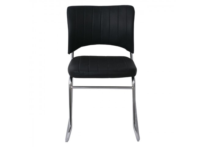 VENUS Chair/Chromed Frame/Black Pu