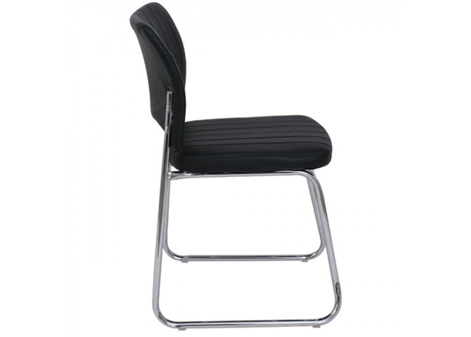 VENUS Chair/Chromed Frame/Black Pu