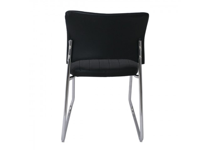 VENUS Chair/Chromed Frame/Black Pu