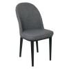 Καρέκλα Μεταλλική Βαφή Μαύρη/Linen Pu Ανθρακί 49x70x90cm