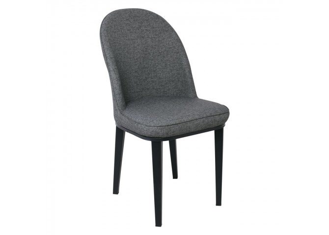 Καρέκλα Μεταλλική Βαφή Μαύρη/Linen Pu Ανθρακί 49x70x90cm