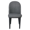 Καρέκλα Μεταλλική Βαφή Μαύρη/Linen Pu Ανθρακί 49x70x90cm