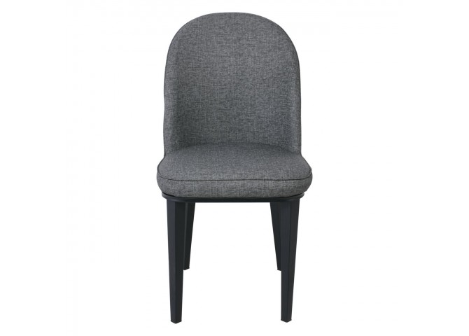 Καρέκλα Μεταλλική Βαφή Μαύρη/Linen Pu Ανθρακί 49x70x90cm