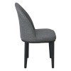 Καρέκλα Μεταλλική Βαφή Μαύρη/Linen Pu Ανθρακί 49x70x90cm