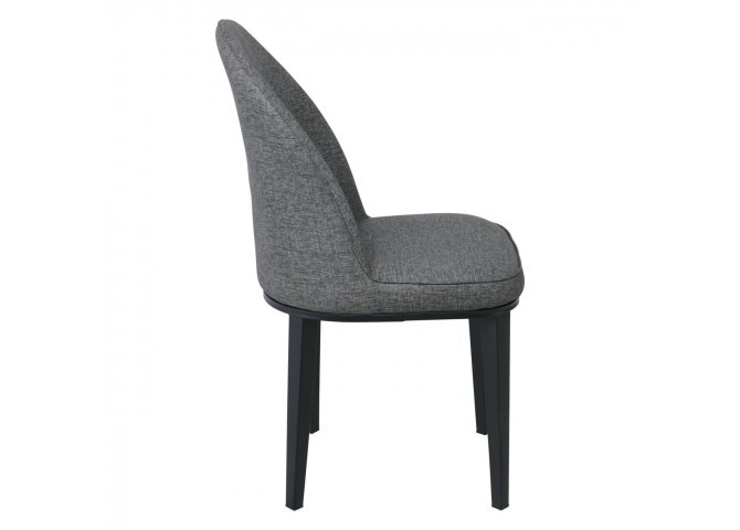 Καρέκλα Μεταλλική Βαφή Μαύρη/Linen Pu Ανθρακί 49x70x90cm