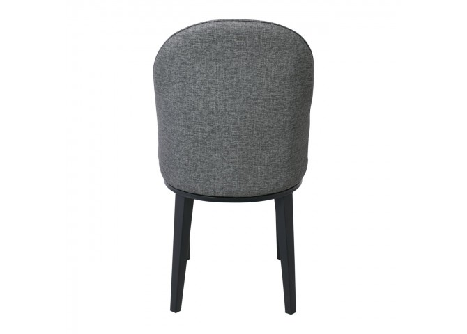 Καρέκλα Μεταλλική Βαφή Μαύρη/Linen Pu Ανθρακί 49x70x90cm