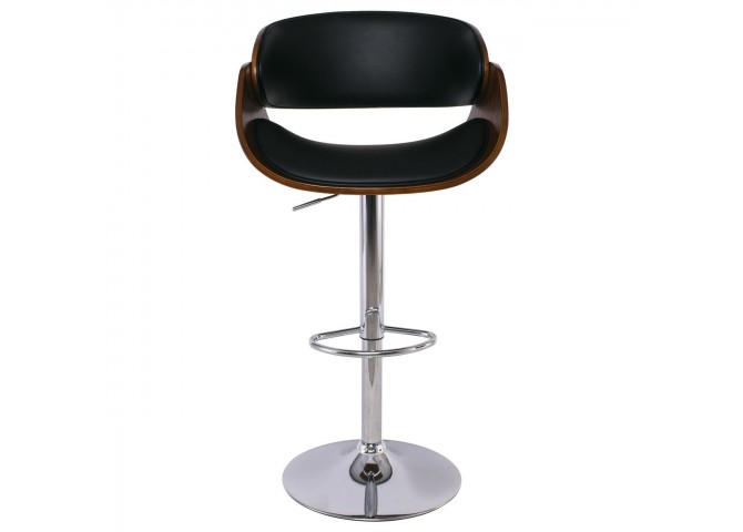 Σκαμπώ Bar Καρυδί/PU Μαύρο 58x51x92/113cm