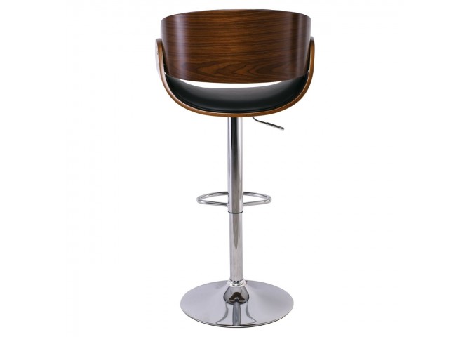 Σκαμπώ Bar Καρυδί/PU Μαύρο 58x51x92/113cm