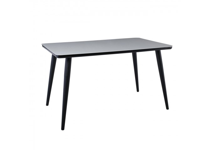 Τραπέζι Βαφή Μαύρη/Γυαλί Άσπρο 120x70x75cm