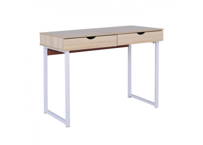 ΓΡΑΦΕΙΟ Η/Υ (2-συρτ) 100x48x75cm Μεταλ.Άσπρο/Maple