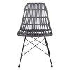 Καρέκλα Μεταλ.Μαύρη/Wicker Γκρι