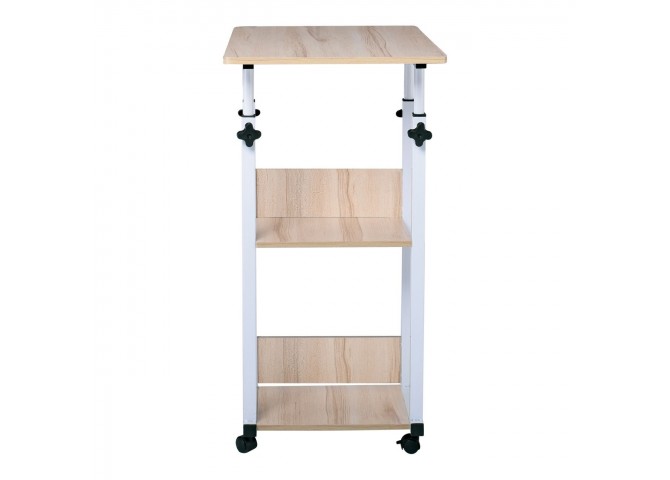 Βοηθητικό Τραπεζάκι 60x40x68/85cm Μεταλ.Άσπρο/Maple