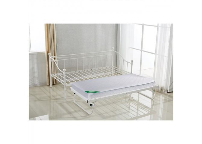 MARIN Set Daybed (για Στρώμα 90x190)+Βοηθ.Κρεβ+Στρώμα 85x185 Steel Άσπρο