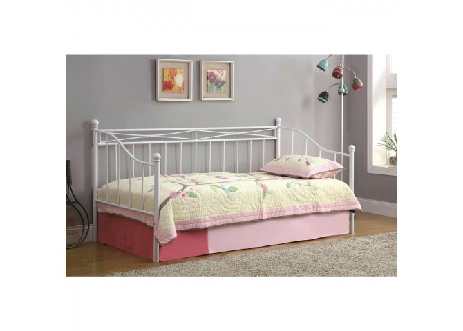 MARIN Set Daybed+Βοηθ.Κρεβ+Στρώματα (90x190+85x185) Steel Άσπρο