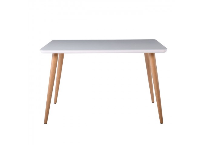 Τραπέζι Βαφή Φυσικό/Γυαλί Άσπρο 130x80x75cm