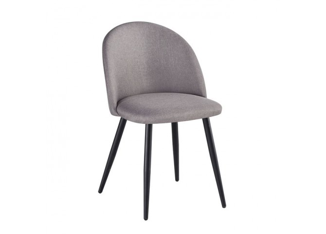 BELLA Καρέκλα Μέταλλο Βαφή Μαύρο / Ύφασμα Sand Grey