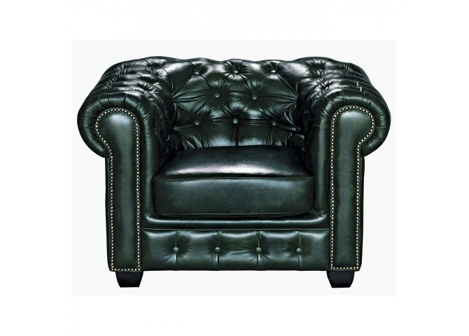 CHESTERFIELD 689 Πολυθρόνα Σαλονιού - Καθιστικού / Δέρμα Antique Green