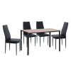 JETTA-GABO Set (Table 120x70cm+4 Chairs) Sonoma/Pvc Black/Metal Black