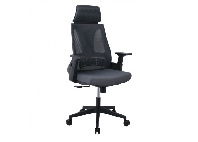 BF8750 Πολυθρόνα Γραφείου Διευθυντή Mesh Γκρι - Ύφασμα Γκρι