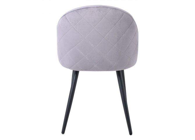 BELLA Καρέκλα Μέταλλο Βαφή Μαύρο / Ύφασμα Velure Γκρι