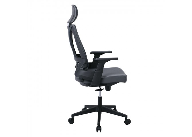 BF8750 Πολυθρόνα Γραφείου Διευθυντή Mesh Γκρι - Ύφασμα Γκρι