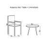 Set (Τραπ+2 Πολ) Μετ.Μαύρo, Plastic Rattan Μαύρο Τρ.D50x50cm/Πολ.73x76x89cm