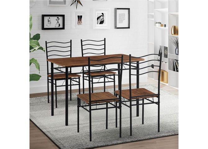 Σετ τραπεζαρίας με 4 καρέκλες 110x70