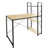 ΓΡΑΦΕΙΟ Η/Υ με 4 Ράφια Μέταλλο Βαφή Μαύρο, Melamine Beech