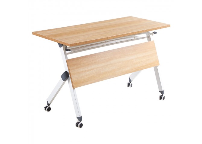 UNIT Γραφείο Η/Υ, Μέταλλο Βαφή Άσπρο, Melamine Απόχρωση Sonoma