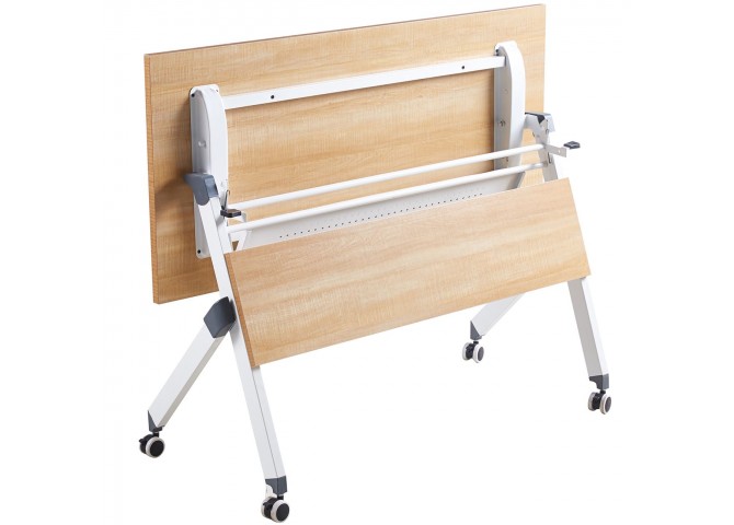 UNIT Γραφείο Η/Υ, Μέταλλο Βαφή Άσπρο, Melamine Απόχρωση Sonoma