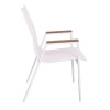VIRNA Πολυθρόνα Κήπου Βεράντας, Μέταλλο Βαφή Άσπρο, Textilene Άσπρο,PolywoodΦυσικό