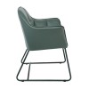 POLLY Πολυθρόνα Μέταλλο Βαφή Μαύρο, Ύφασμα Suede Olive Green